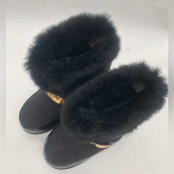 🔥Like-New Men’s Giuseppe Zanotti Moon Boots Faux Fur Black w Gold Accent Winter - Picture 3 of 10